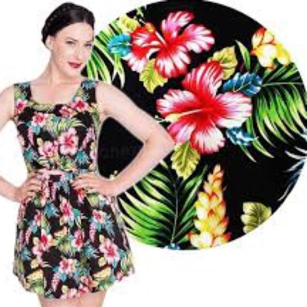 Hell Bunny Hawaiian Peekaboo Rockabilly Dress - Women’s Size Small
